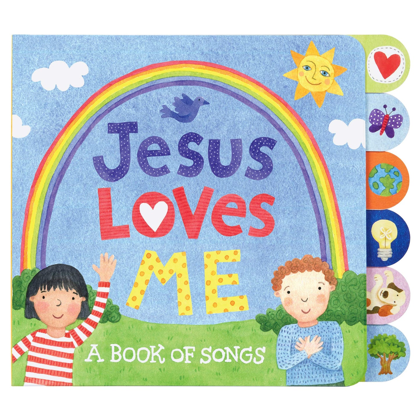 C.R. Gibson Tab-Side Jesus Loves Me Songs Board Book For Kids By Stephanie Peterson Jones
