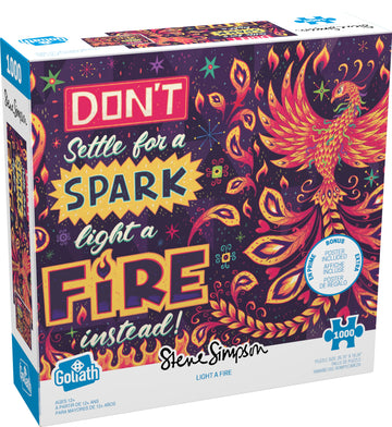 Goliath Steve Simpson: Light A Fire 1000-Piece Puzzle With Poster - Completed Size 26.75 X 18.26 Inches - Ages 12 And Up