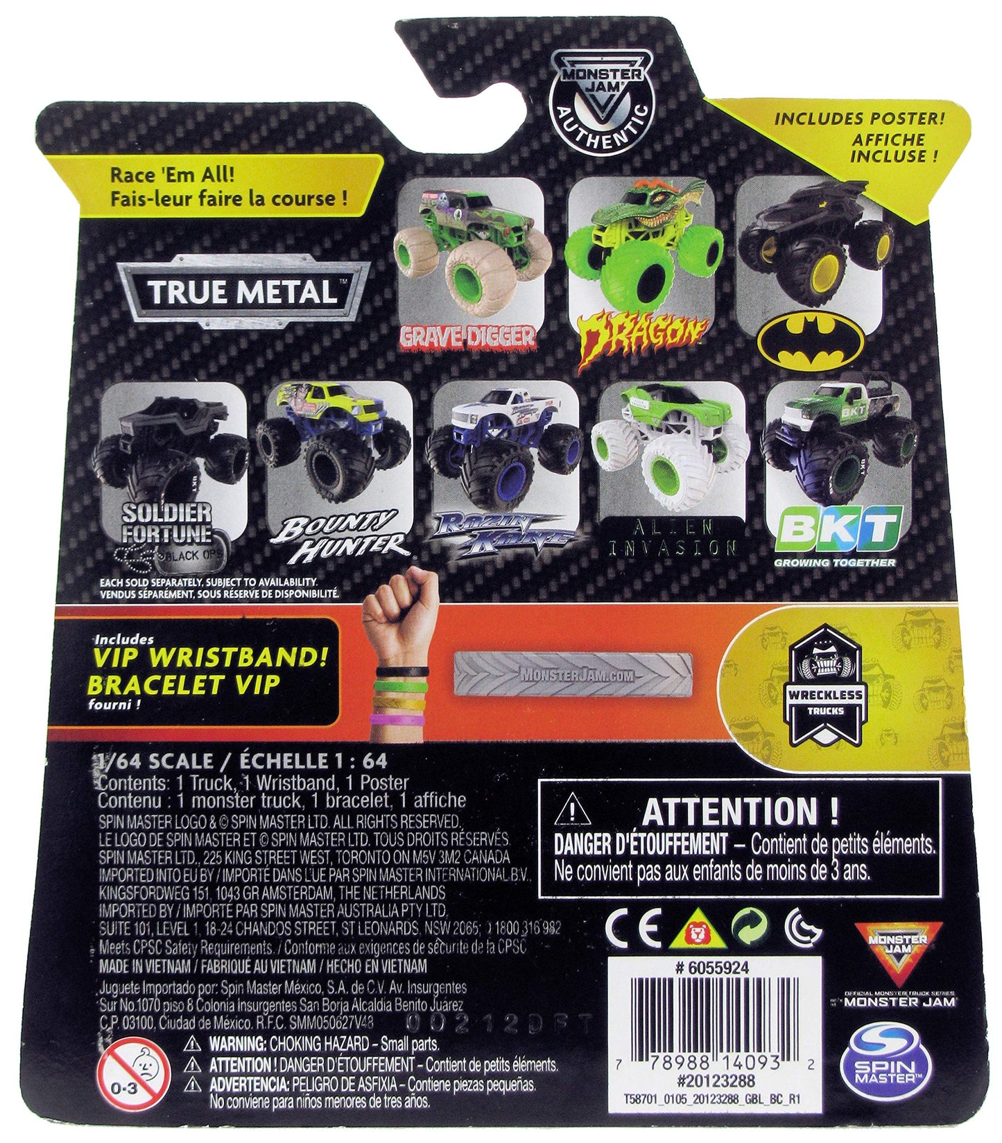 Monster Jam, Official Salvager Truck, Die-Cast Vehicle, Wreckless Trucks Series, 1:64 Scale