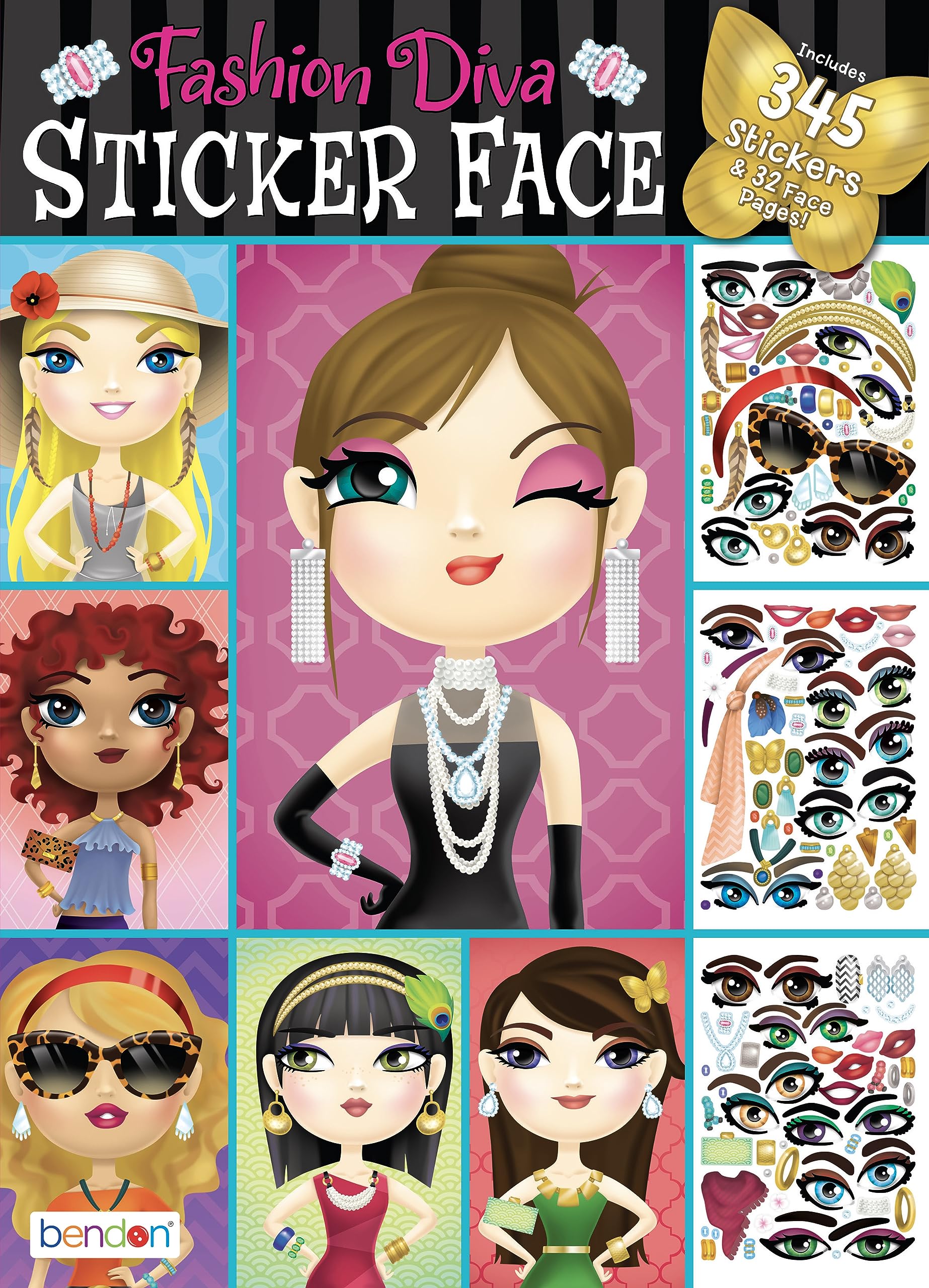 Bendon Fashion Diva CreateAFace Sticker Pad 42423
