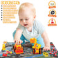 Toys for 3 Year Old Boy - 3 Friction Powered Trucks for 3+ Year Old Boys, Playmat & 16 Accessories, Push & Go Cars Cartoon Const