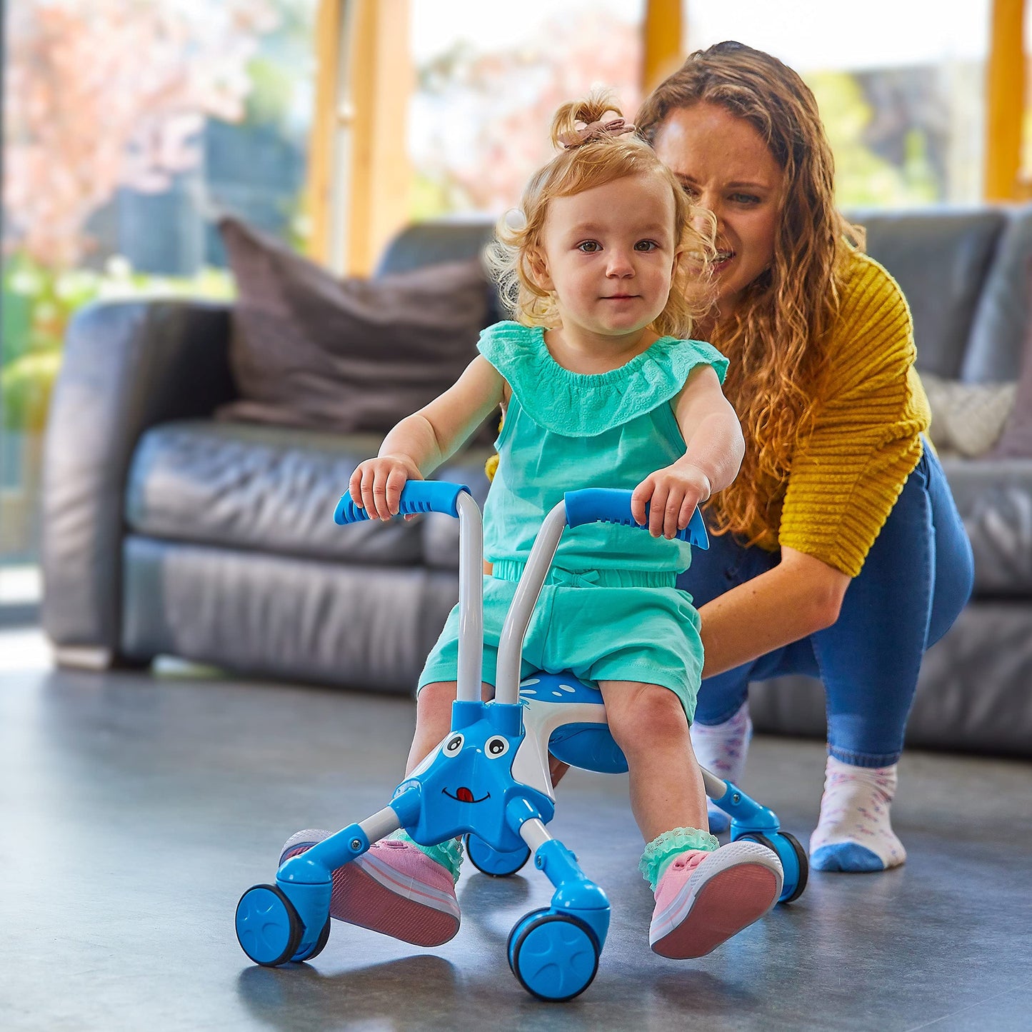 Scramblebug Tide | 4 Wheel Toddler Balance Bike | Developmental Ride On Toy | Indoor Or Outdoor | Foldable For Storage Or Travel
