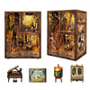 Strucwood Book Nook Kit-Diy Dollhouse Kit 1:24 Scale Wooden Miniature Studio With Dust Cover Bookshelf Decor 3D Puzzle Book Nook