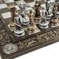 HPL Greek Mythology Chess Set - Zeus vs Poseidon - 17" Bronze Color Board - Pewter & Resin Pieces