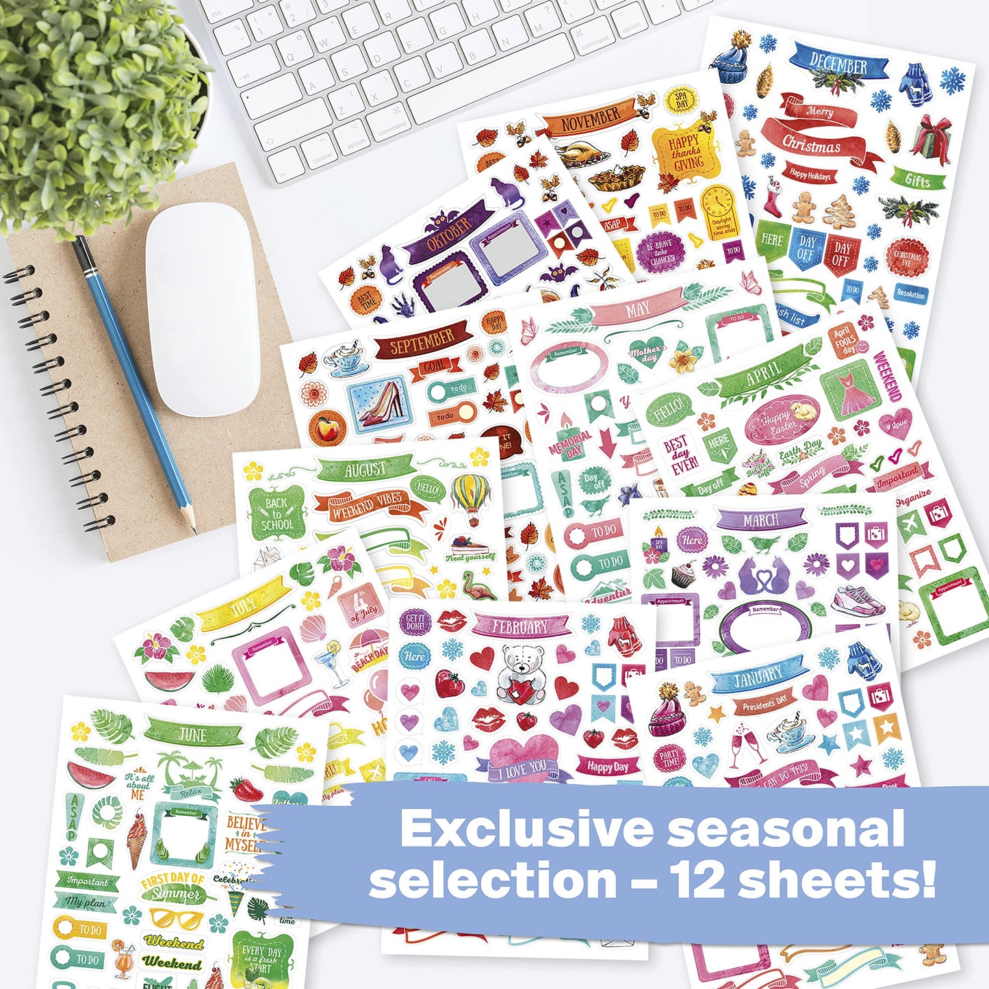 Planner Stickers - 1800+ Ultimate Accessories to Improve and Simplify Your Planner, Calendar and Journal