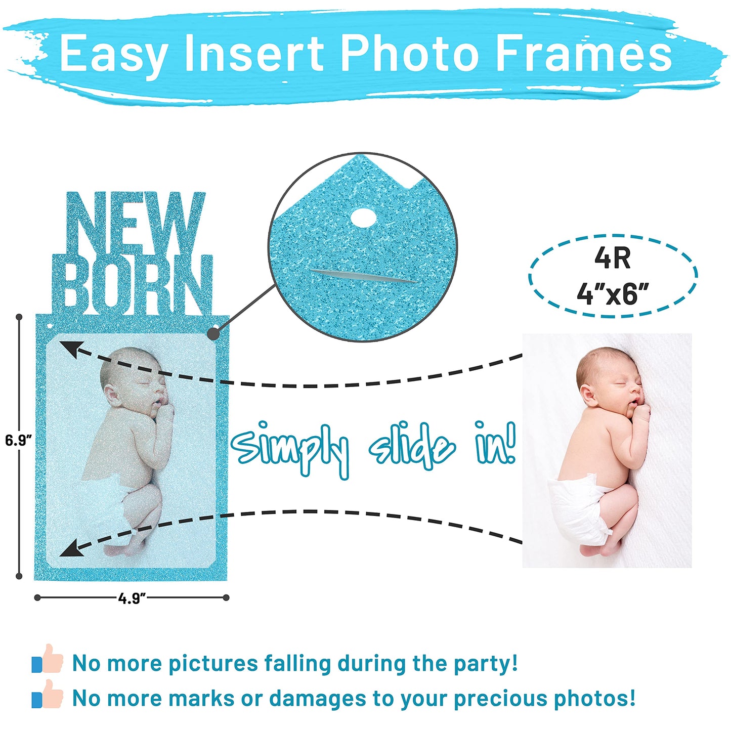 Partyhooman 1St Birthday Photo Banner For Baby From Newborn To 12 Months, First Birthday Decorations For Boys Monthly Milestones