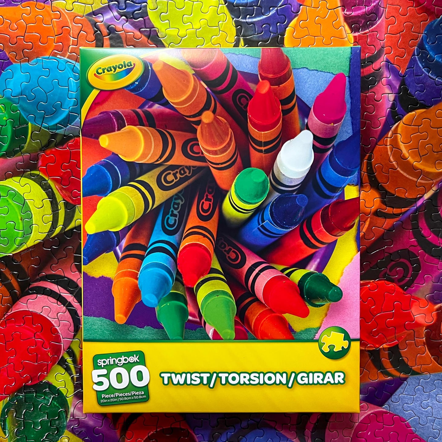 Springbok 500 Piece Jigsaw Puzzle - Crayola Twist - Unique Cut Cardboard - 18"x23.5" - Made in USA