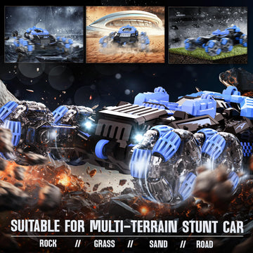 8Wd Gesture Sensing Stunt Rc Cars - 2.4Ghz Hand Controlled Drift Car With Spray, Light & Sound, 360 Rotation Transform Climbing