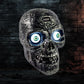 Liberty Imports Sound Activated Skull With Light Up Eyes And Creepy Sounds - Halloween Party Prop Spooky Decoration For Haunted House, Indoor Decor