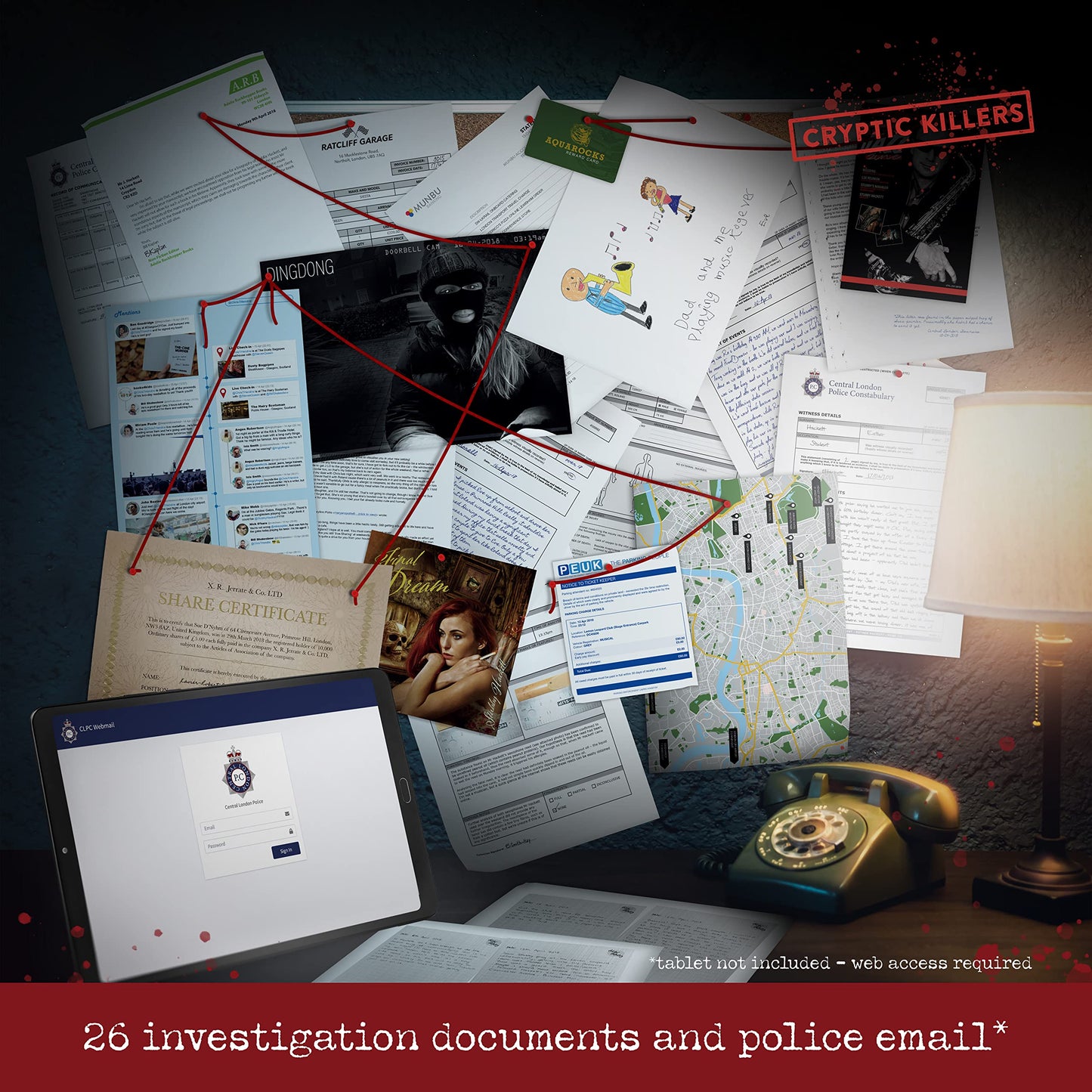 Cryptic Killers Unsolved Murder Mystery Game - Cold Case File Investigation - Detective Clues/Evidence - Solve The Crime - Individuals, Date Nights & Party Groups - Murder Of A Musician
