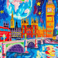 Cross & Glory - Starry Night In London - 1000 Piece Jigsaw Puzzle | Vibrant Art Of Big Ben & Red Double Decker