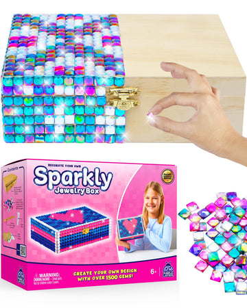 Purple Ladybug Diy Sparkly Jewelry Box Kit With Gems – Easter Gifts For Kids, Birthday Gift Idea, Crafts For Girls 8-12, Arts And Crafts For Kids 6-8, 8-12, Fun Toys For Girls