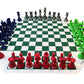 WE Games Four Player Chess Set - Navy Blue Vinyl Roll Up Mat with 4 Sets of Pieces for Team Chess Fun