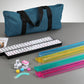 usamjtable 166 Tiles American Mahjong Set Soft Bag 4 All in One Color Pushers Racks Combo Easy Carry (Teal)