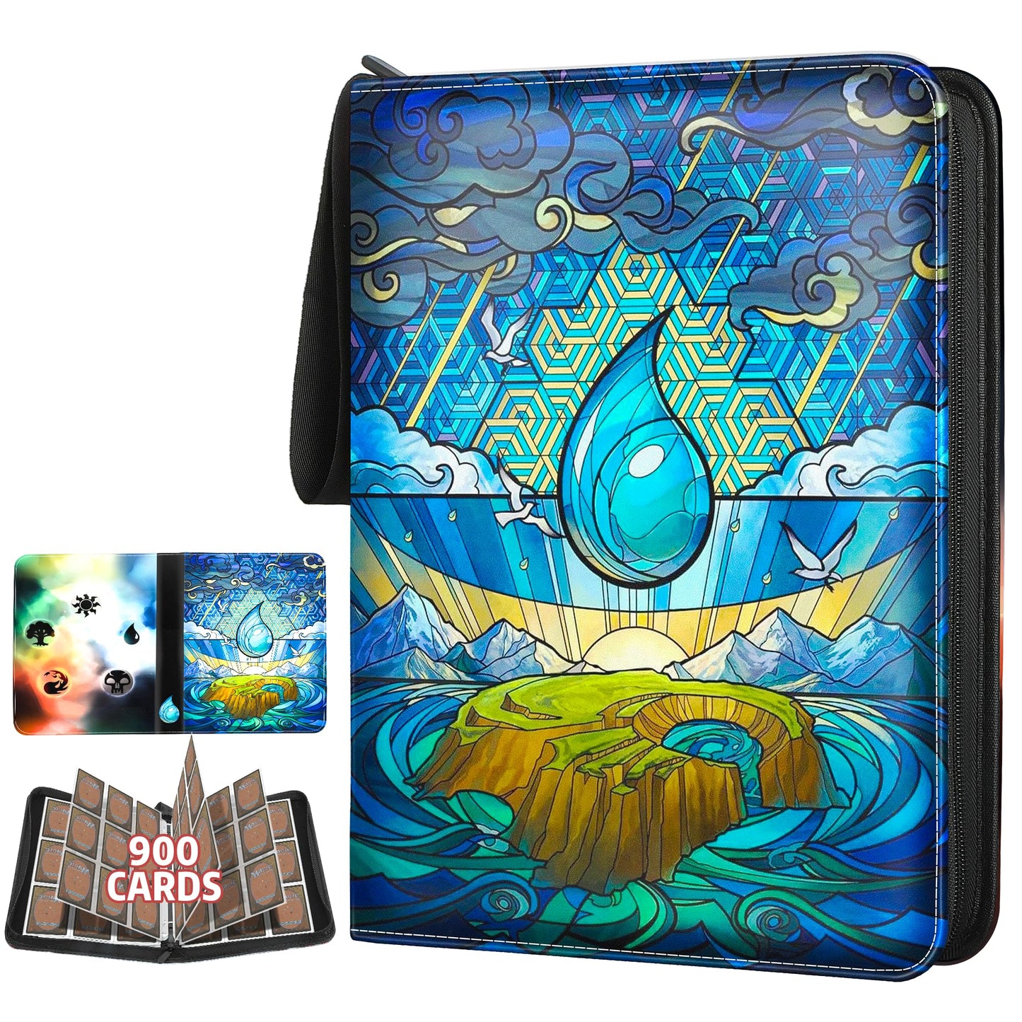 TCGUARD Trading Card Binder for MTG/YGO/PTCG/Game Cards  Holds 900 Cards enhanced Collector Card Album for Standard Cards Toys Gifts for Kids (9 Pocket  Blue)