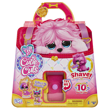 Little Live Scruff-A-Luvs Cutie Cuts: Shave, Reveal and Style, Plush Rescue Pet - Pink Puppy