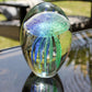 Teal Art Glass Jellyfish 4.5' Glow In The Dark