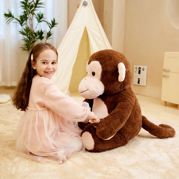 Ikasa Giant Monkey Stuffed Animal Plush Toy,Large Big Jumbo Soft Toys,30' Huge Size Cute Fluffy Plushy Fat Oversized Plushie,Gifts For Kids Girls Boys