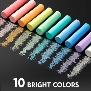 Joyin 60 Pcs Sidewalk Chalk Set (10 Colors), Non-Toxic Washable Outdoor Jumbo Chalk Set For Painting On Chalkboard, Art Play And Playground Toy