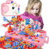 Aquaarcc Girls Unicorn Drill Toys Age 4-8, Girls Stem Toy 351Pc Electric Drill With Toolbox, Grils Tool Set Creative Toys 3D Eng