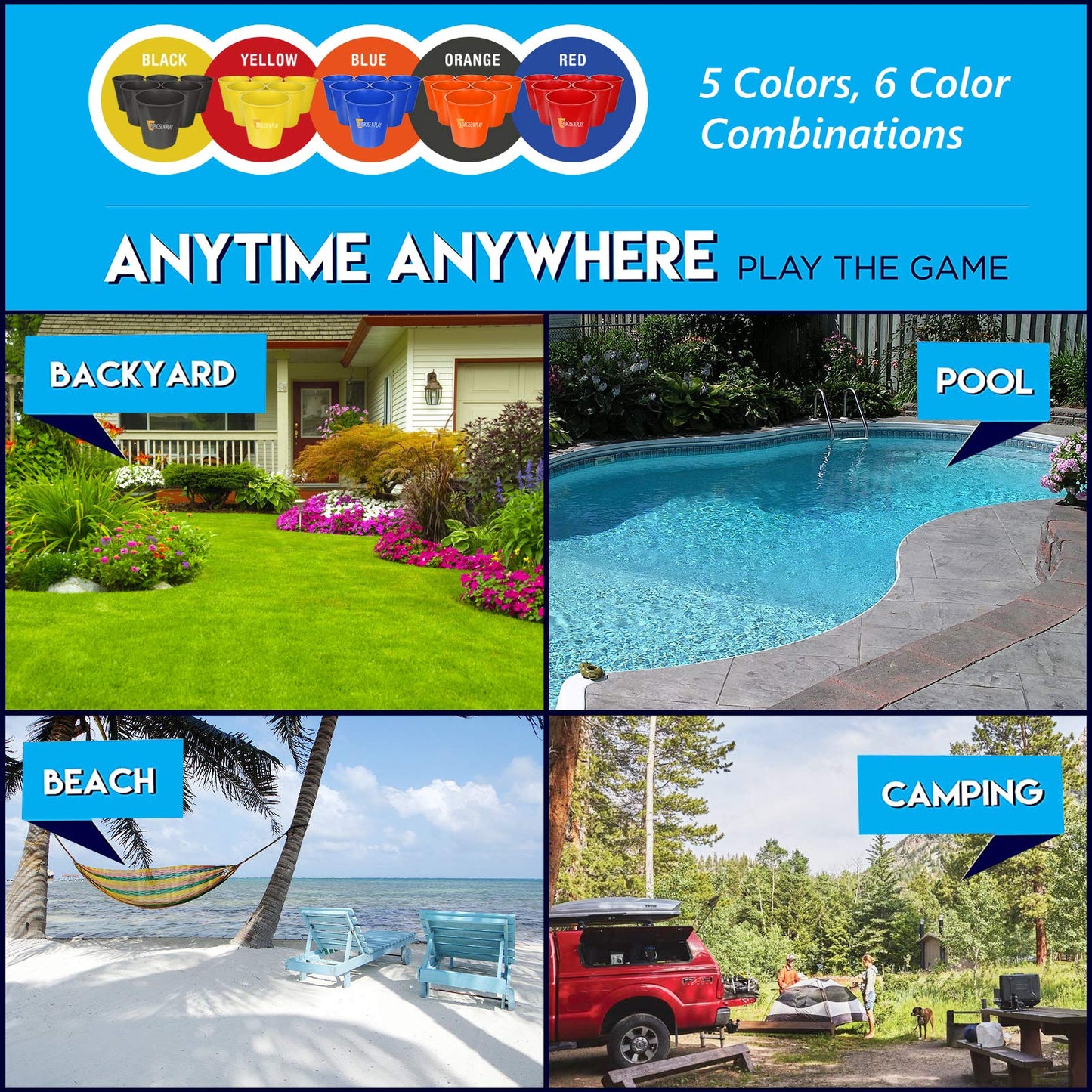 EP EXERCISE N PLAY Pool Games Competitive Team Improve Teamwork Suitable for:Courtyard,Beach,Outdoor. Water Games for Adults Gre