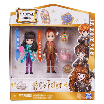 Wizarding World Harry Potter Magical Minis Cho Chang & George Weasley Figure Set with Accessories, Ages 6+, Plastic