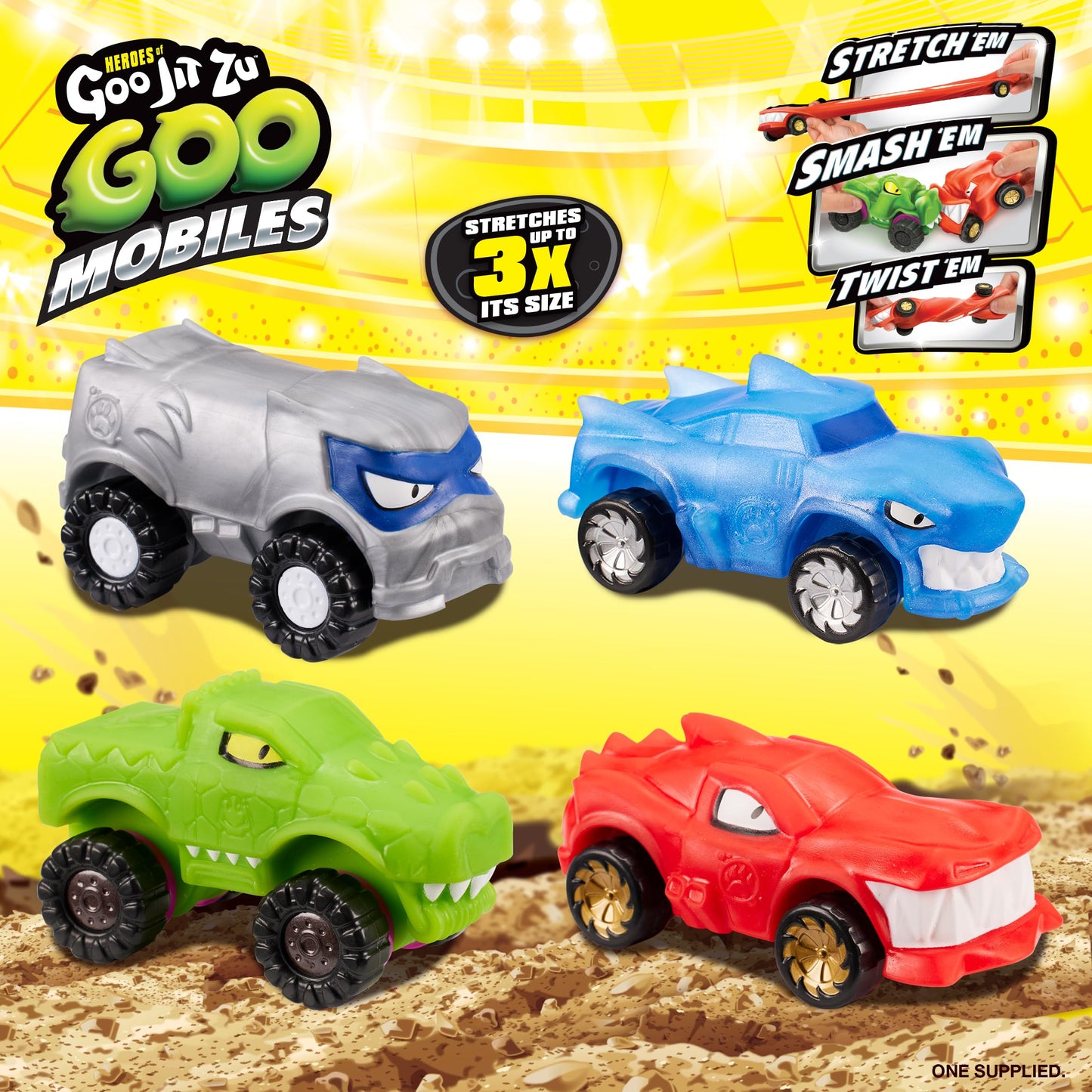 Heroes of Goo Jit Zu Goo Mobiles Wreckin Rockjaw - Stretchable Silicone Toy for Kids, Multicolor, Model 42701, Ideal for Ages 4+