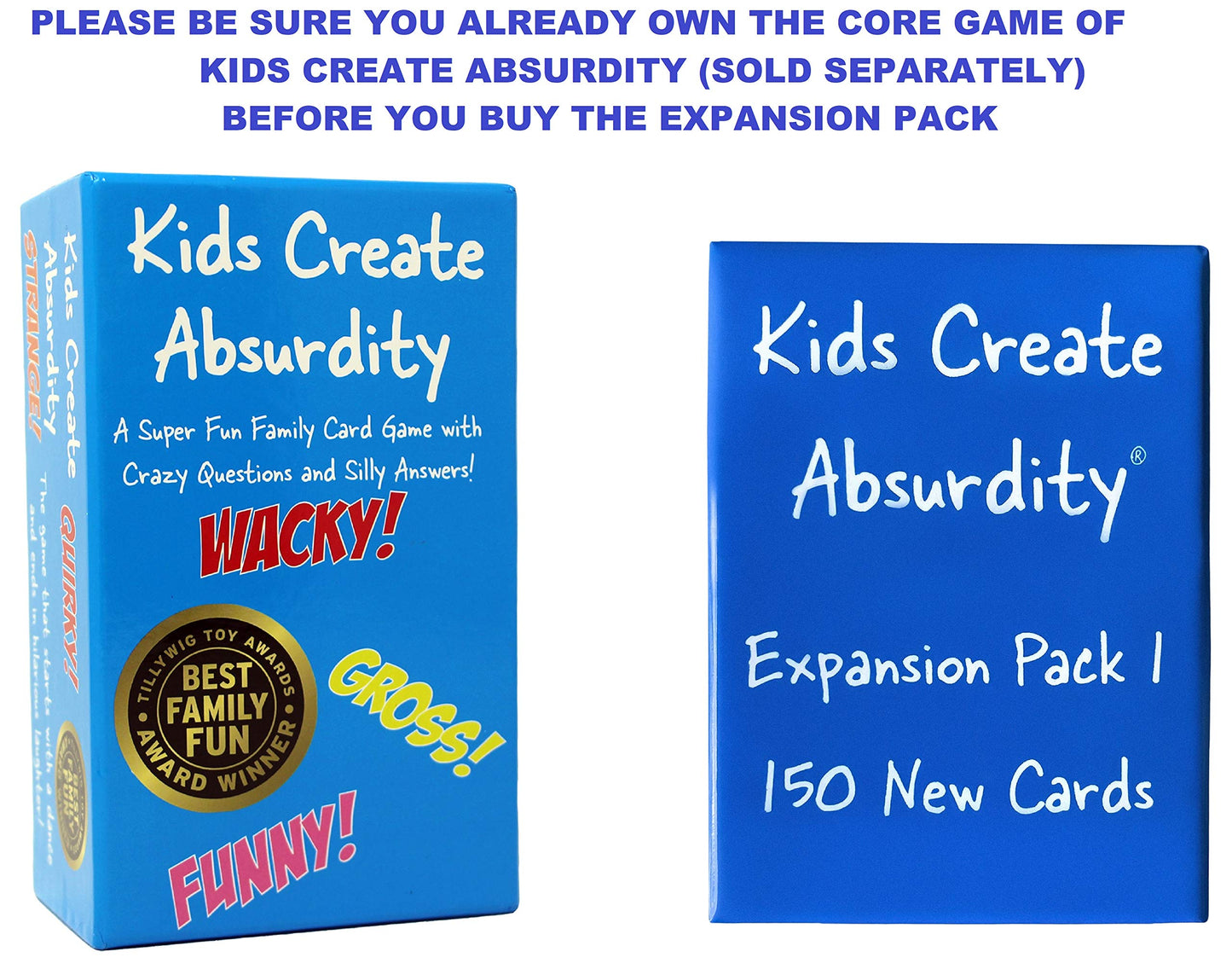 Kids Create Absurdity-Expansion Pack -150 New Cards (Core Game Sold Separately) Now Even More Hilarious To Play With Friends And Family!