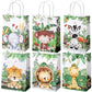 Safari Goodie Bag Safari Jungle Party Favor Bags With Handles For Kids Birthday Safari Themed Party Supplies (Watercolor Style,