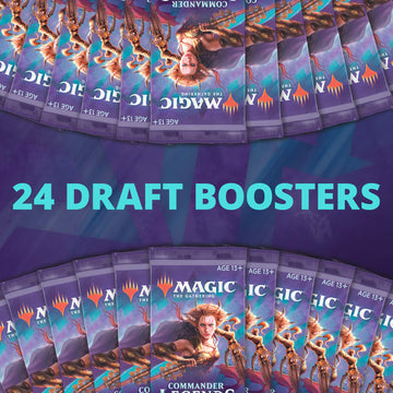 Magic: The Gathering Commander Legends Draft Booster Box - 24 Packs, 480 Cards, 2 Legends/Pack, Factory Sealed, Blue, Model C63230000