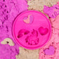 Slimysand Bucket, 5 Pounds Of Slimysand In Purple, Pink And White Glitter, 3 Molds, Bucket Is Reusable For Storage. Super Stretchy & Moldable!