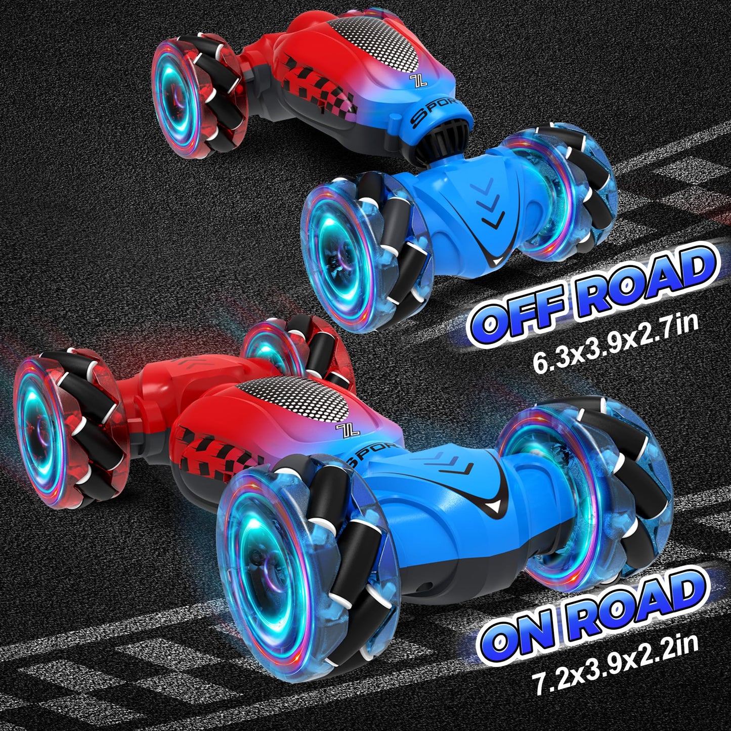 Nitigo Remote Cars For Kids Ages 4-8, Toys For Ages 5-7, Gift For 4 5 6 7 8-13 Years Old, Gesture Sensing Rc Stunt Car With Ligh