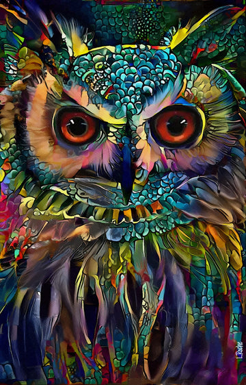 Ingooood Jigsaw Puzzle 1000 Pieces-Sneak Peek Series - Colourful Owl - Entertainment Toys for mature-themed Special Graduation or Birthday Gift Home Decor