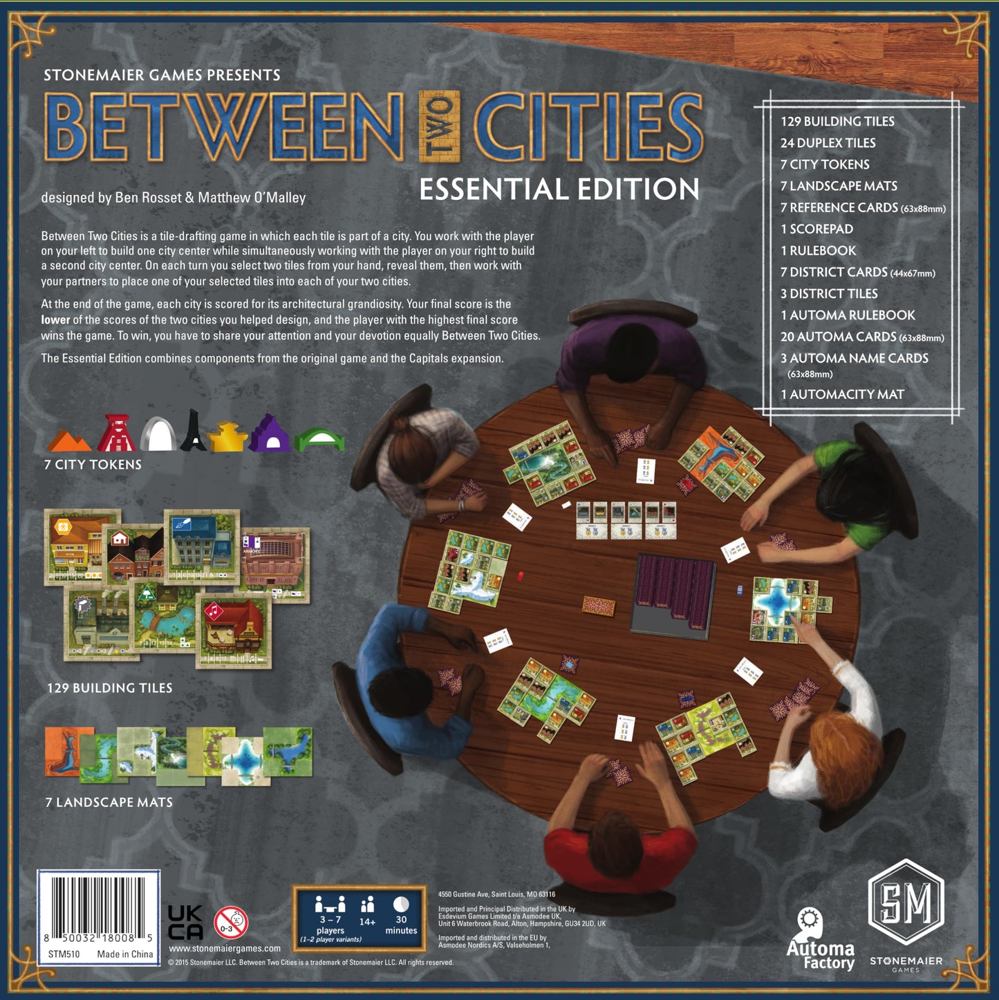 Stonemaier Games: Between Two Cities: Essential Edition | Build a City with Your Neighbors in This Light Strategy Board Game for