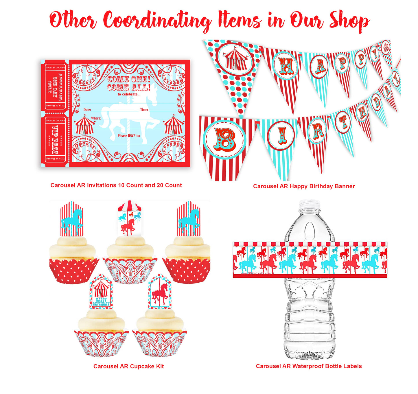 Circus Carnival Happy Birthday Banner Pennant