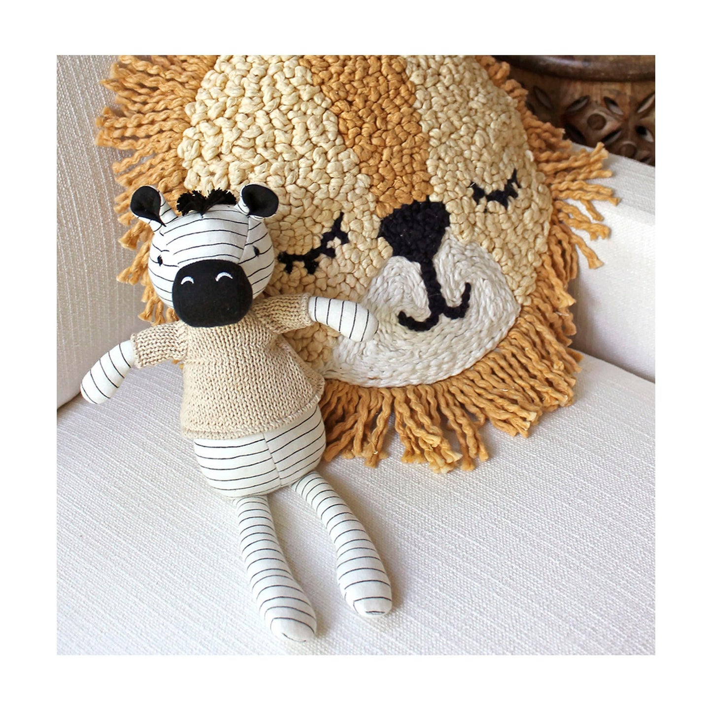 Crane Baby Handmade Zebra Plush Toy, Plush Stuffed Animal, Safari Nursery Decor, Baby Stuffed Animals, Zulu The Zebra