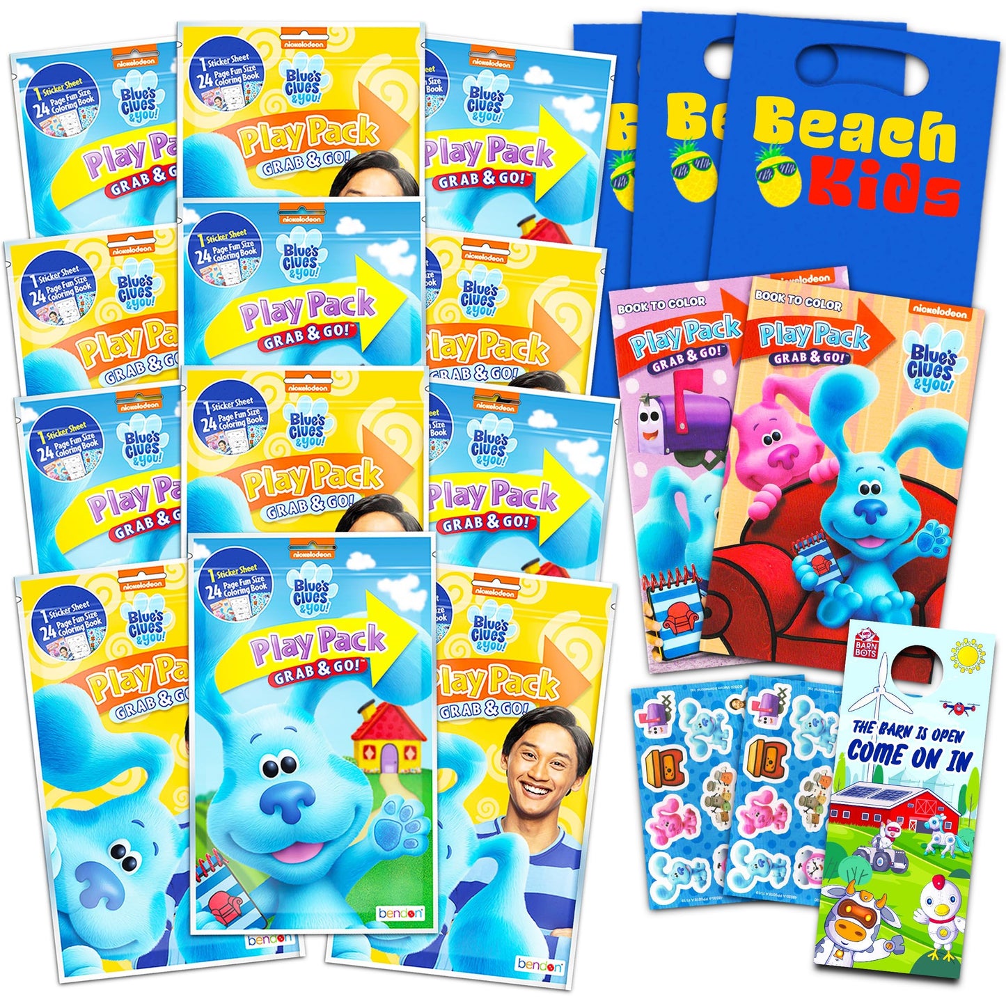 Blues Clues Party Favors Packs ~ Bundle Includes 12 Sets with Blues Clues and You! Stickers, Coloring Books and More | Party Su
