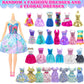 Style Shine 50 Pack Doll Clothes And Accessories, 4 Wedding Gowns 2 Evening Dresses 6 Fashion Dresses 6 Set Casual Outfits Top A
