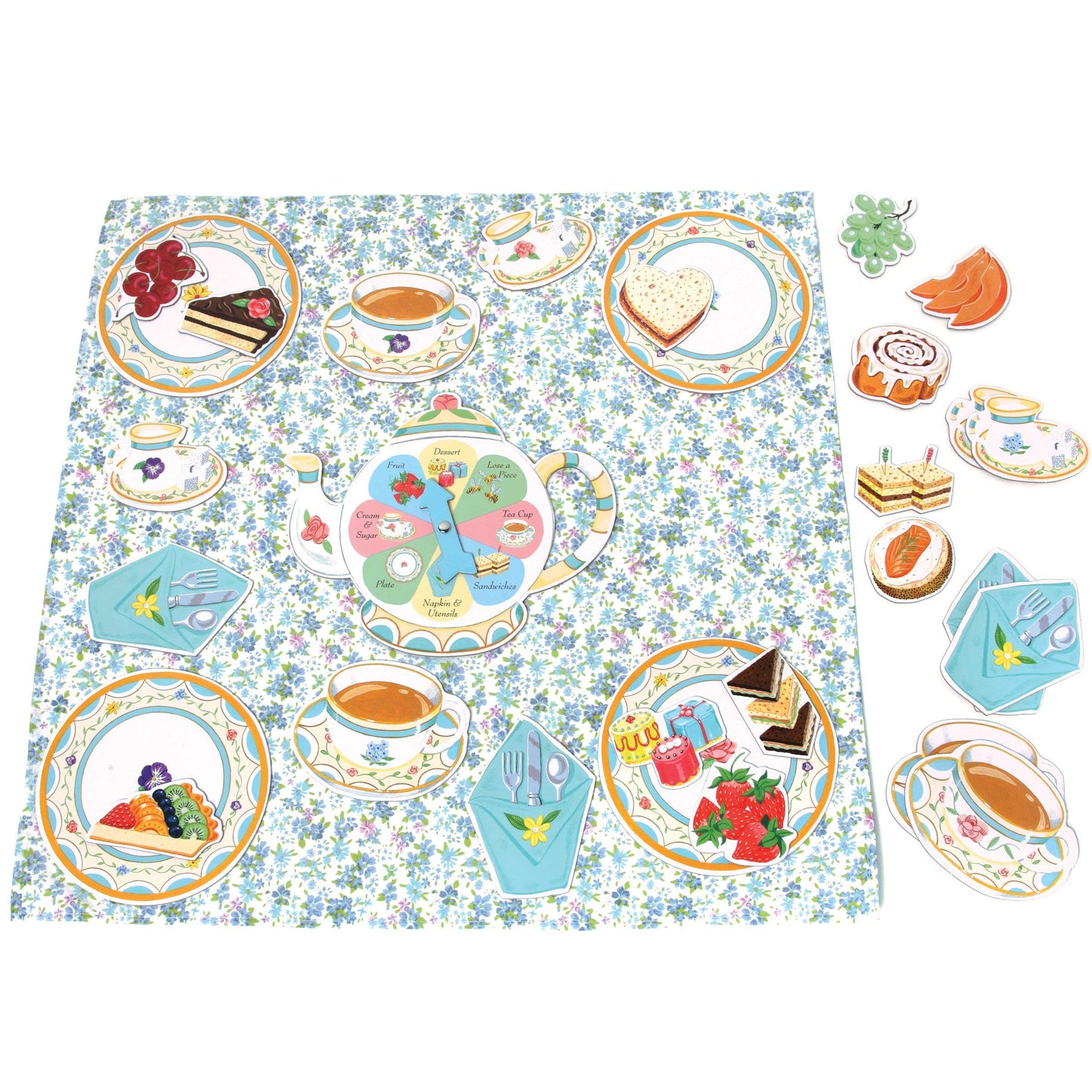 eeBoo Tea Party Spinner Game for Kids, 2-4 Players, Develops Patience & Social Skills, Cardboard, Multicolour, Model EB-TEAGM2