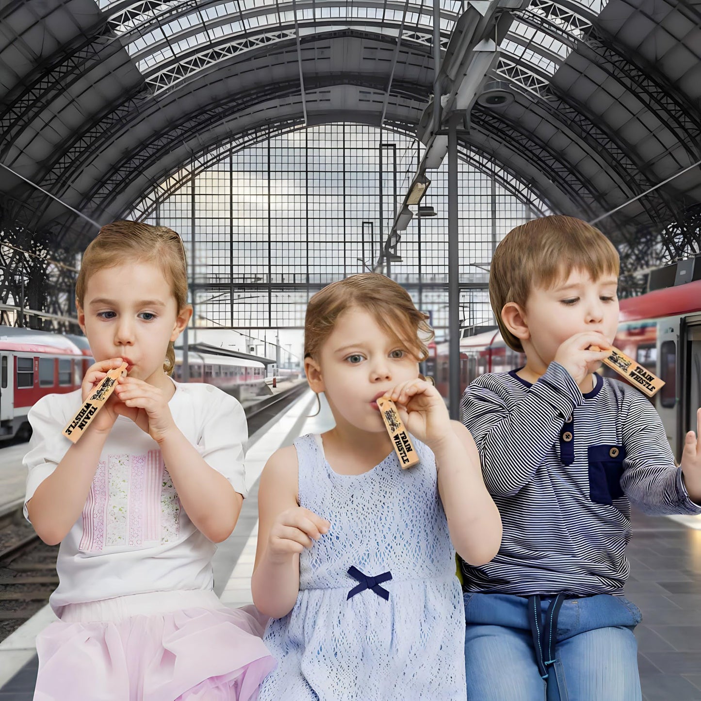 RINCO 5.75 Wooden Train Whistles - 12 Pack