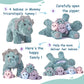 EARTHSOUND Triceratops Stuffed Animal - 18" Plush Mommy & Baby Toy, Soft Polyester, Perfect Gift for Kids