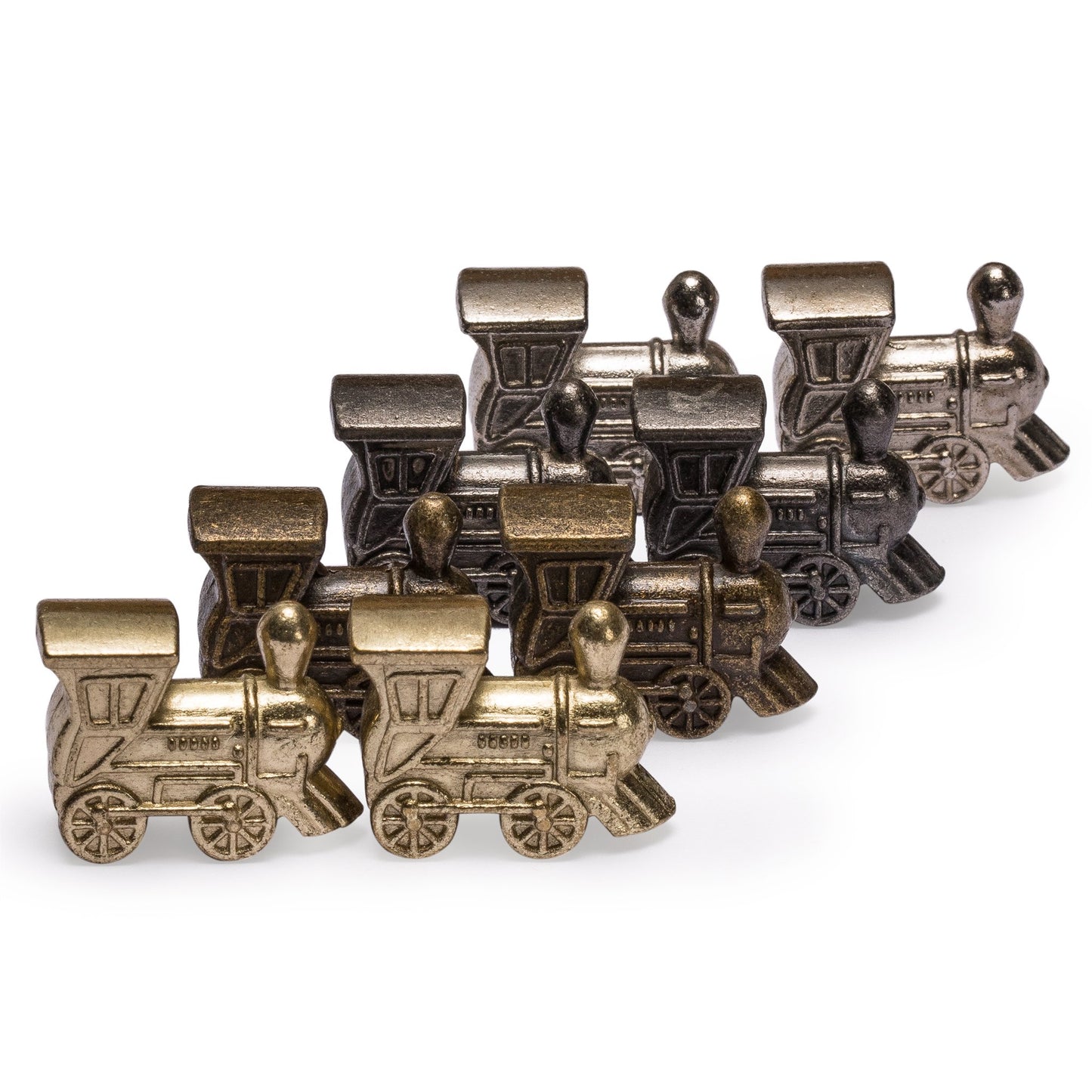Yellow Mountain Imports Mexican Train Complete Set With Double 12 Number Dominoes, Wooden Hub, Die Cast Train Markers, And Scorepad