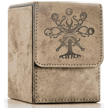 PROMAXIBINDER MTG Card Deck Box  Commander Deck Box Fits 100 Single Sleeved Cards  Storage for TCG/MTG Crads  PU Leather Strong Magenet (Mud  Tree)