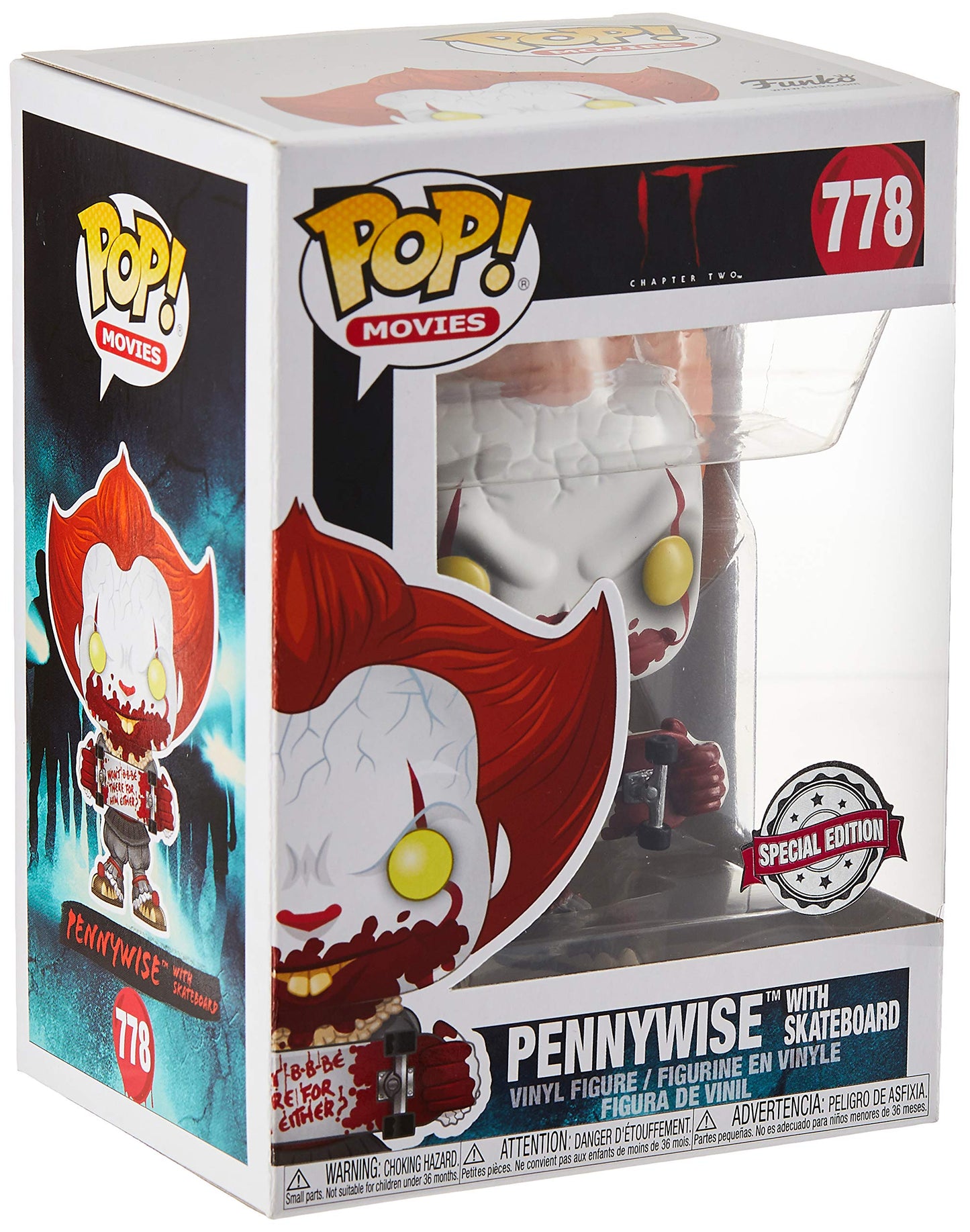 Funko 40628 IT Chapter 2 POP! Movies Pennywise limited availability Vinyl Figure #778 [with Skateboard]  Multicolour