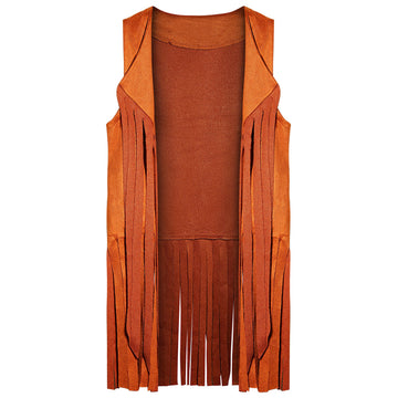 Sizgaroot Hippie Costume For Girls Kids 60S 70S Outfits Costume Halloween Dress Up Party (Brown, 9-10 Years)