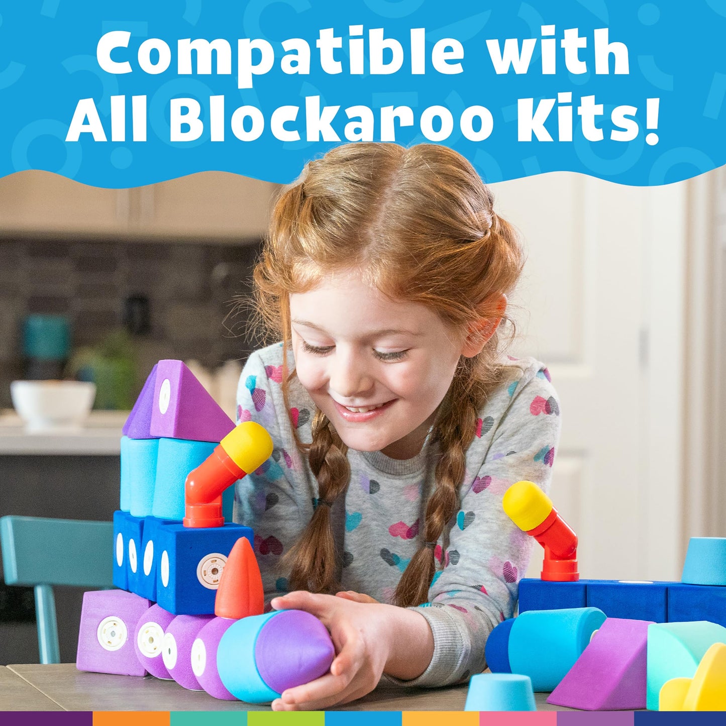 Blockaroo Magnetic Foam Bath Building Blocks - 50-Piece Trunk Set, Preschool Toys, Bathtub Toys, Sensory Toys, Engineering Toys For Kids 3-5