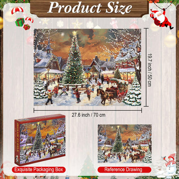 Civaner 1000 Piece Christmas Jigsaw Puzzles for mature-themeds Christmas Advent Calendar Puzzles Christmas Countdown Calendar 2024 Jigsaw Puzzle Holiday Santa Puzzle for mature-themed(Christmas Scene)