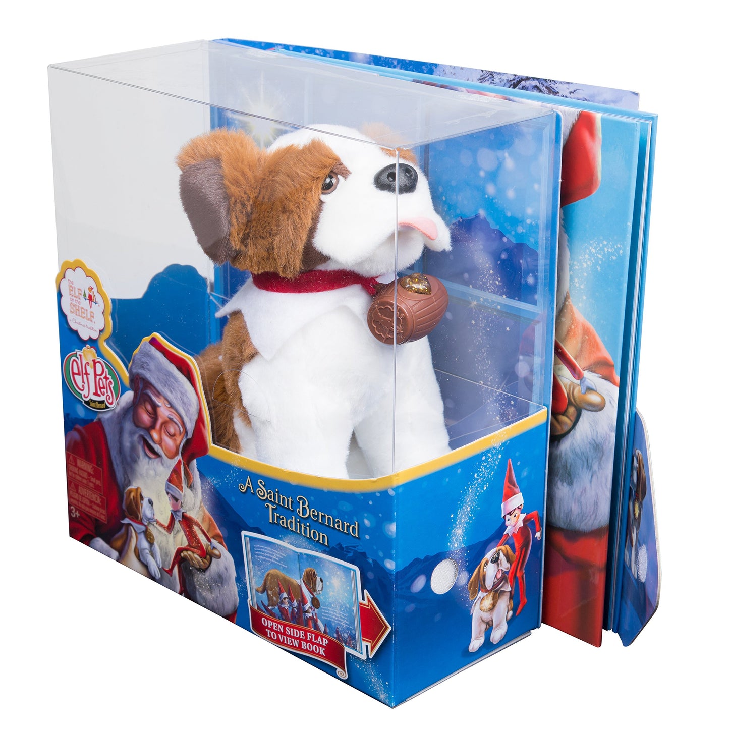 Elf On The Shelf Pet Gift Set - New St. Bernard Plush with Blue Eyed Elf Boy - A Christmas Tradition