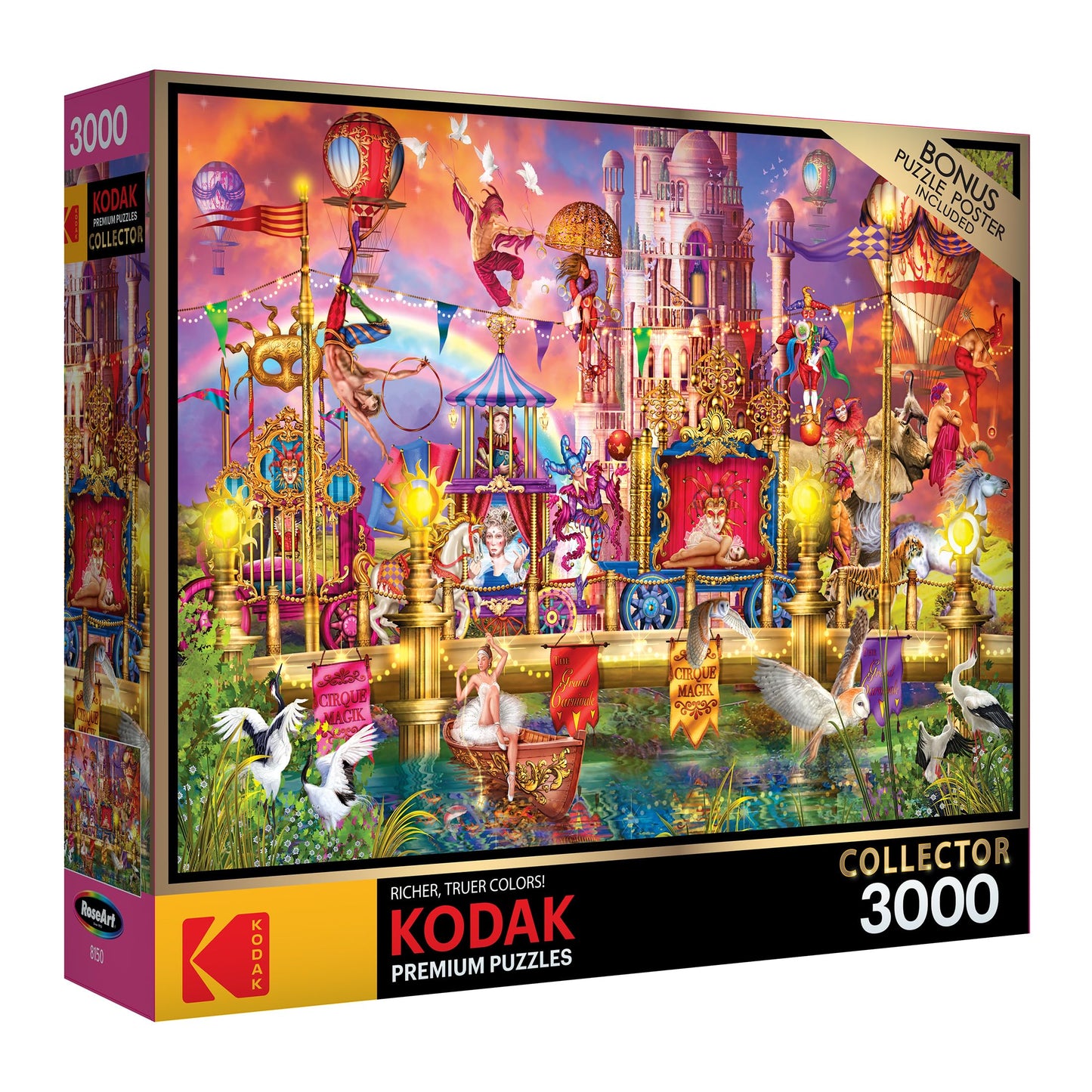 RoseArt 3000 Piece Jigsaw Puzzle - Kodak Premium Magic Circus Parade, Multi-colored Cardboard, Model 8150ZZK-3