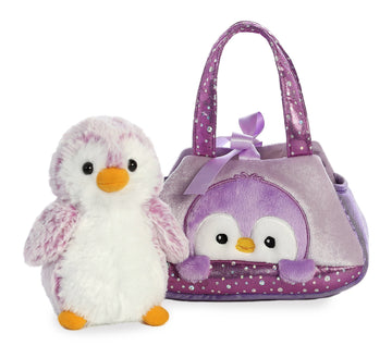 Aurora® Fashionable Fancy Pals™ Pompom Penguin™ Stuffed Animal - On-The-Go Companions - Stylish Accessories - Purple 7 Inches